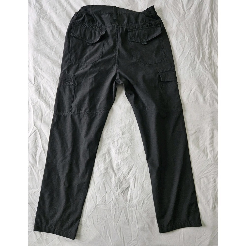 Yawho Sports Cargo Pants Legendary Since 1941 Black Elastic Waist Size Small - Picture 3 of 8